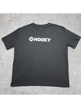Hooey Men’s 3XL Black Short Sleeve Crew Neck T-shirt With White Lock Up Logo